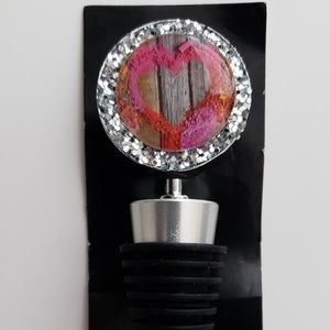 GLITTER HEART WINE STOPPER